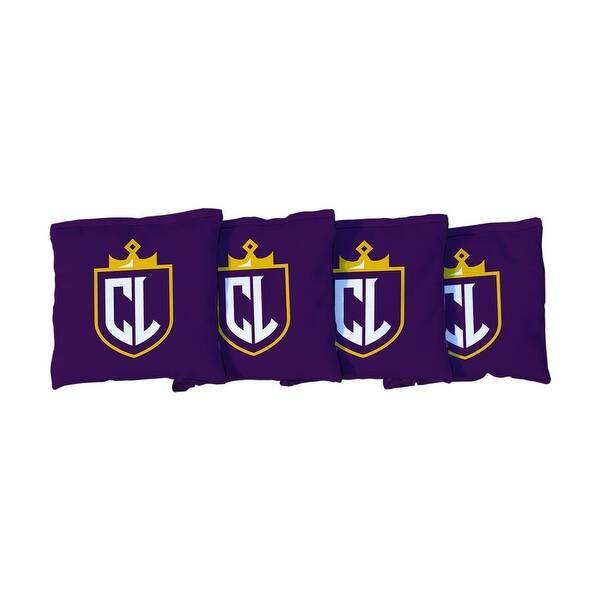 slide 2 of 3, California Lutheran Kingsmen Purple Logo Design Cornhole Bags All-Weather Resin Filled
