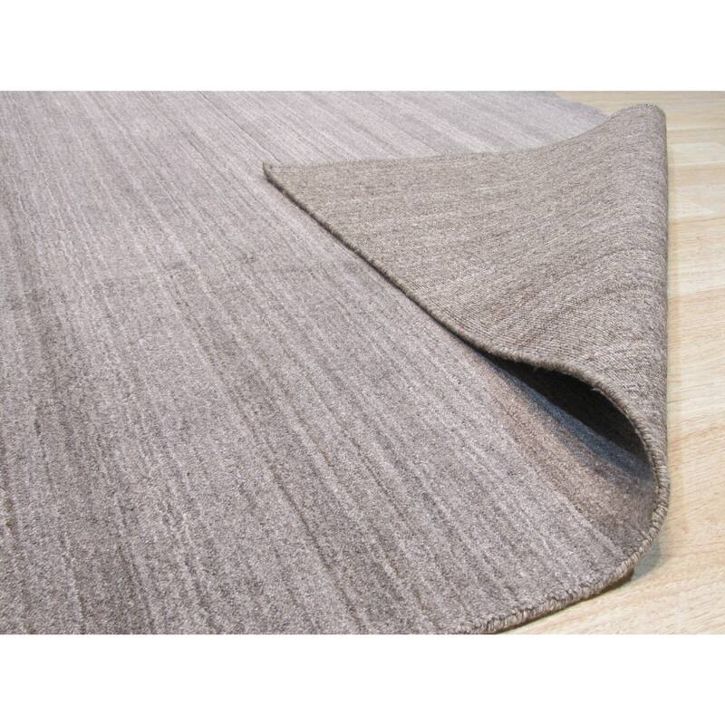 Brown Handmade Wool & Viscose Transitional Urban Rug, 9' x 12', Plush Elegant Home Accent - L