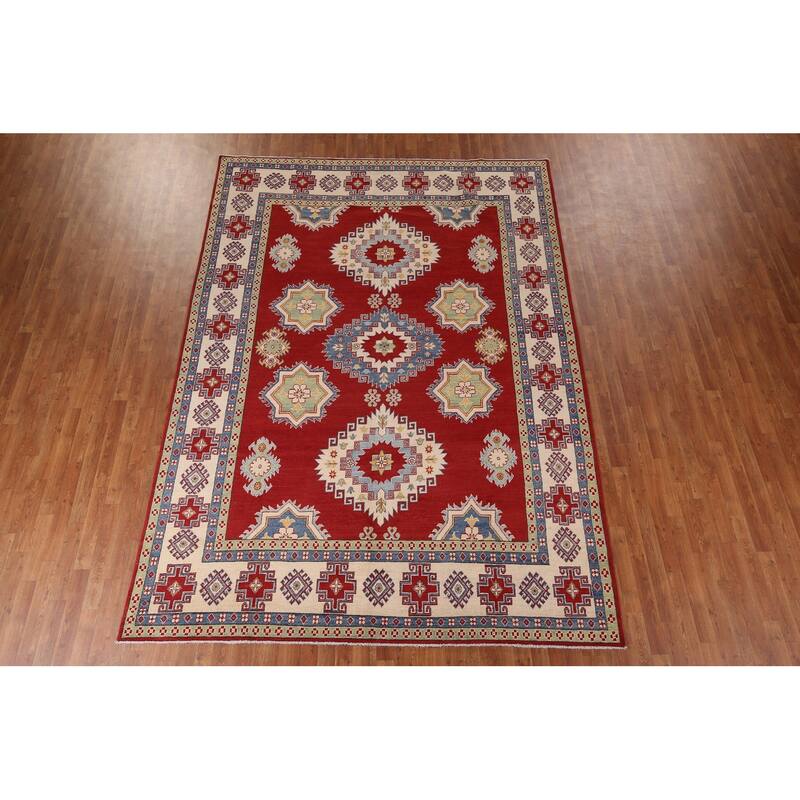 Red Kazak Oriental Area Rug Handmade Wool Carpet - 8'3" x 11'7"