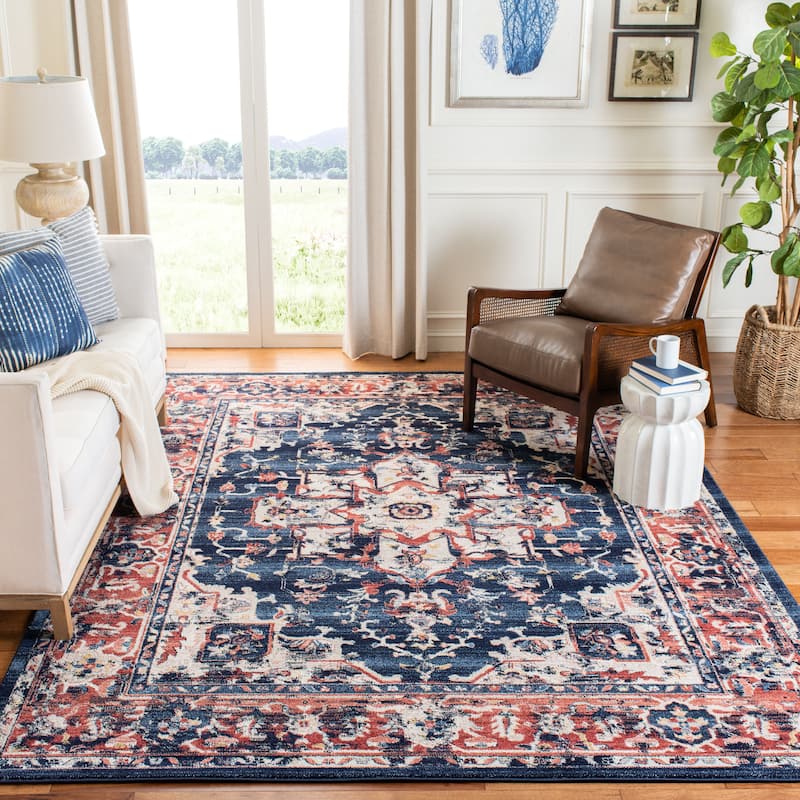 SAFAVIEH Charleston Prabha Vintage Boho Oriental Rug - 8' x 10' - Navy/Red