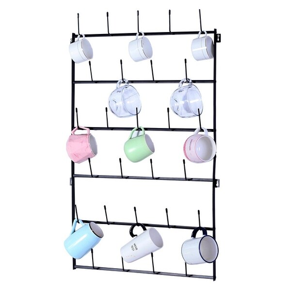 Wall Mounted Home Storage Mug Hooks with 6-Tier Display Organizer. Opens flyout.