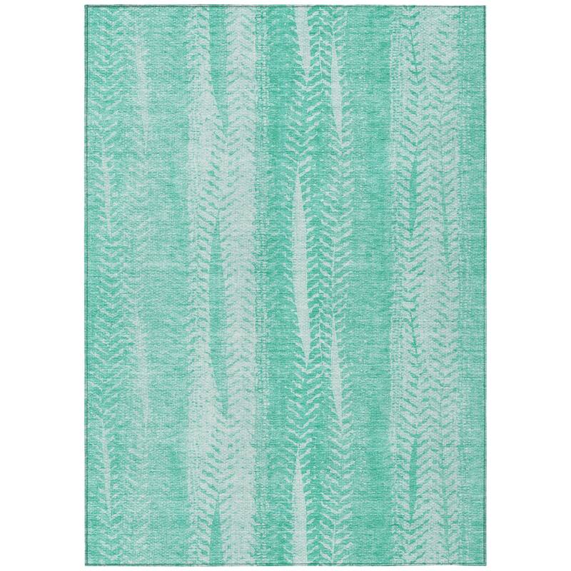 HomeRoots Botanical Leaves Transitional Rectangle Outdoor Rug