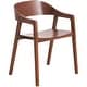 preview thumbnail 4 of 53, Rivo Mid-Century Modern Solid Oak Wood Accent Dining Chair with Open Back for Dining Room, Living Room and Kitchen Dark Brown