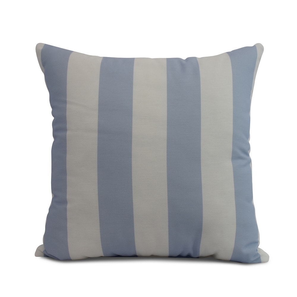 16 x 16 Inch Rugby Stripe Stripe Print Outdoor Pillow