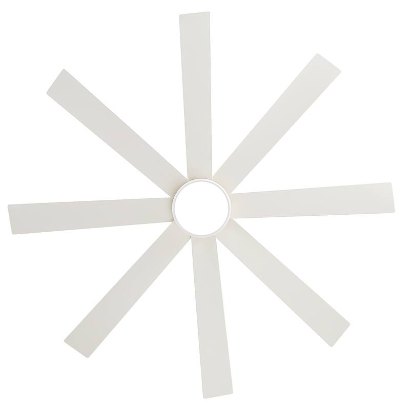 65 Inch 8-Blade Black LED Ceiling Fan with Light and Remote