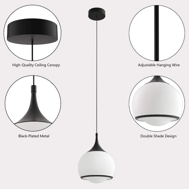 Maxax 1-Light Dimmable Integrated LED Pendant