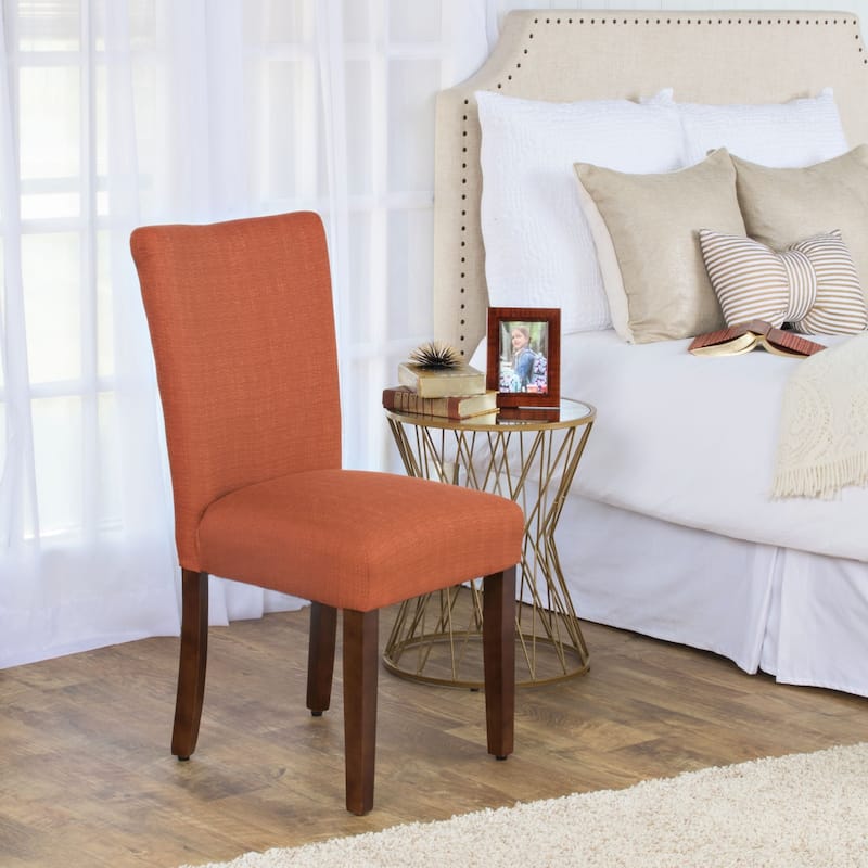 HomePop Parson Dining Chair - Textured Solid Everly Cayenne - Single - Orange