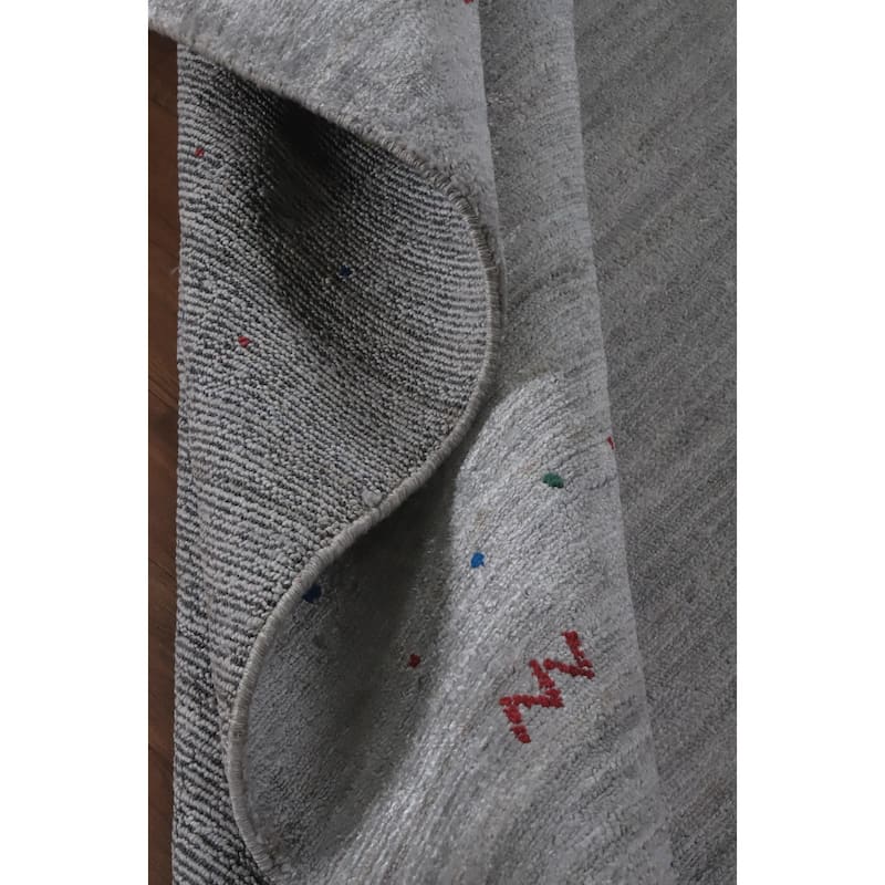 Hand Knotted Oriental 100% Wool Carpet Tribal Animal Pictorial Greys & Charcoal Gabbeh Area Rug - 11' 6'' X 8' 9''