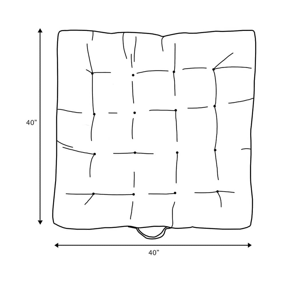 Sorra Home Indoor Textured Tufted Square Floor Pillow with Handle - 24 in x 24 in x 5 in