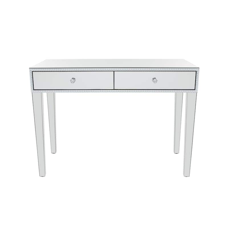 Wooden Mirrored 2 Drawers Console Table - Silver - Roche River Decor - Silver
