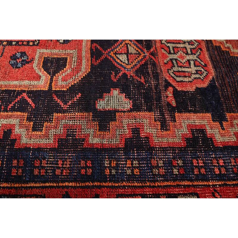 ECARPETGALLERY Hand-knotted Melis Vintage Dark Navy Wool Rug - 4'11 x 11'2