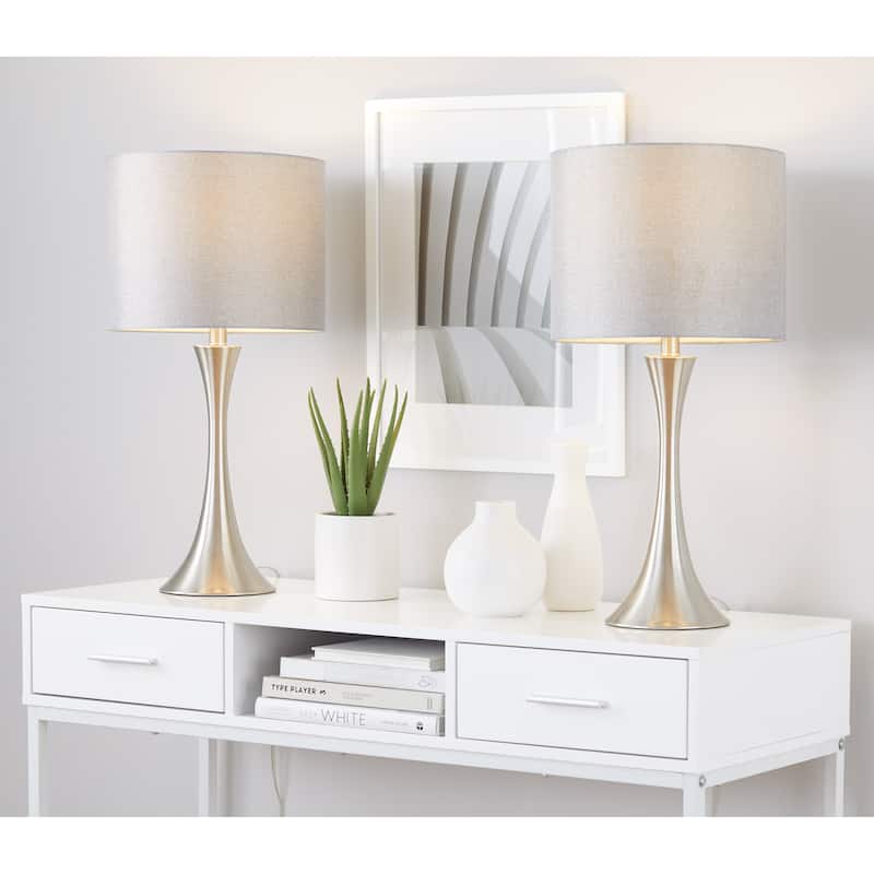 Porch & Den Bakkom 24" Metal Table Lamp (Set of 2)