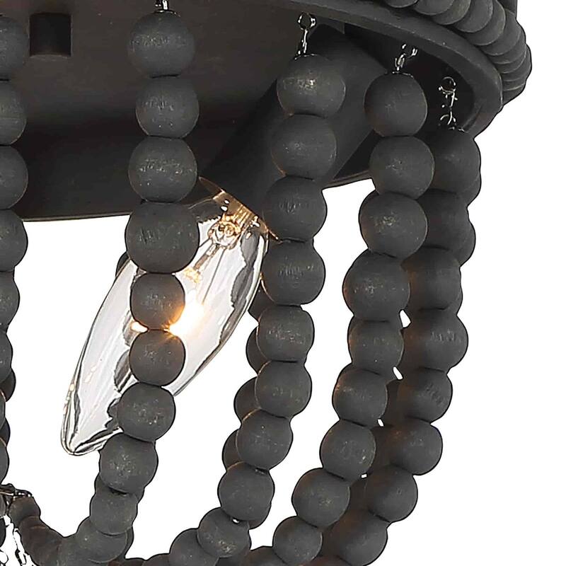 Fidenza 3-light Boho Beaded Flush Mount Ceiling Light Farmhouse Coastal Dome Lighting - 12 inches