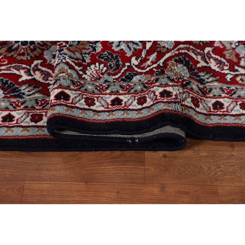 Navy Blue Kashan Turkish Area Rug Machine Made Carpet - 9'5" x 12'9"