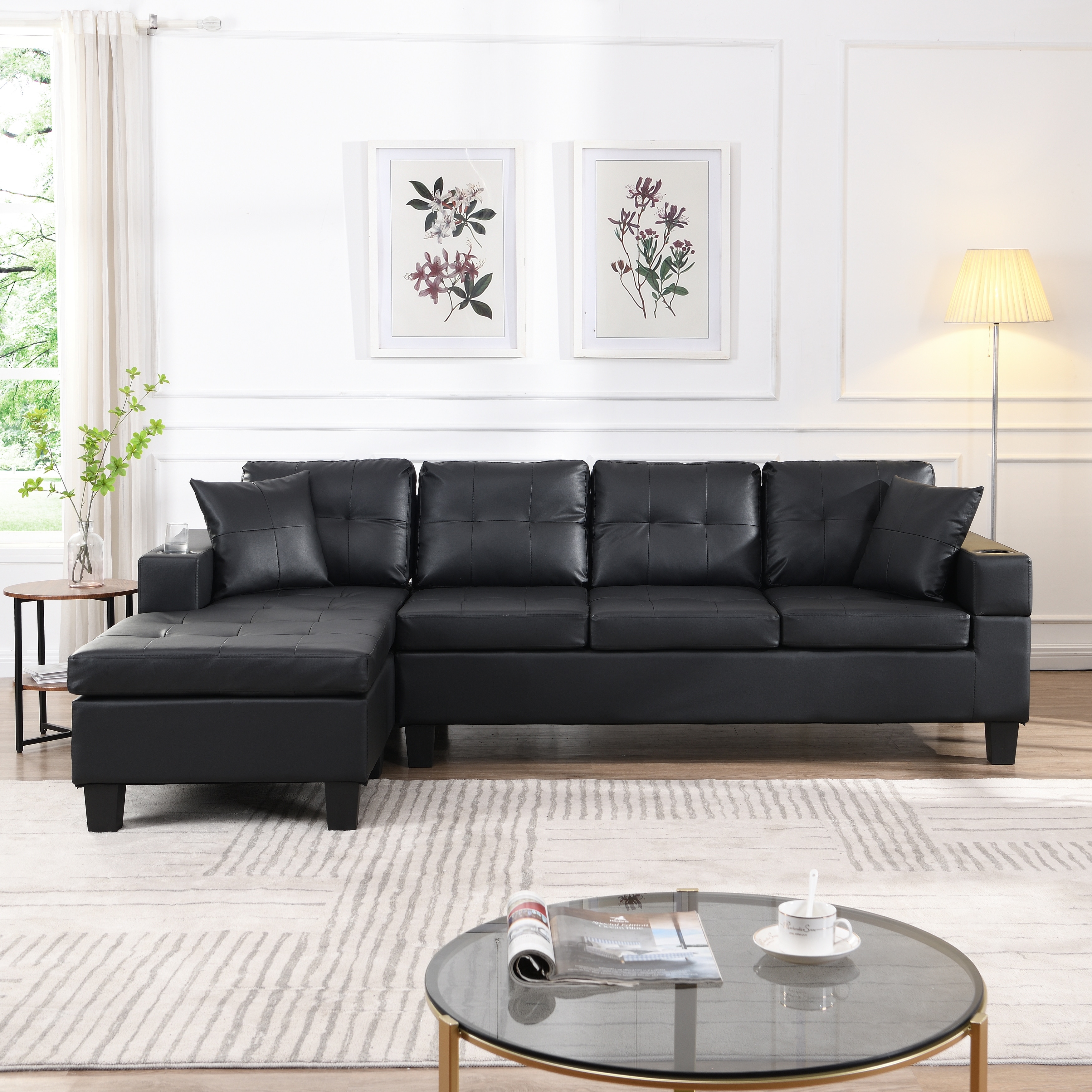 Black Leather Sectional Sofas - Bed Bath & Beyond