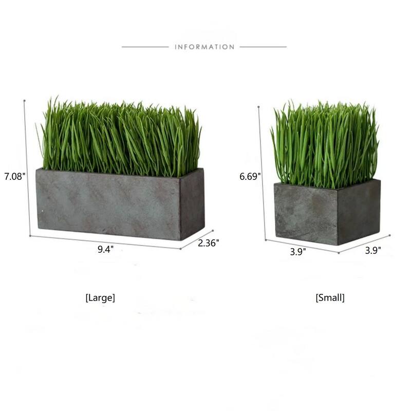 RusticReach Faux Grass in Black Pot - [A]-Small