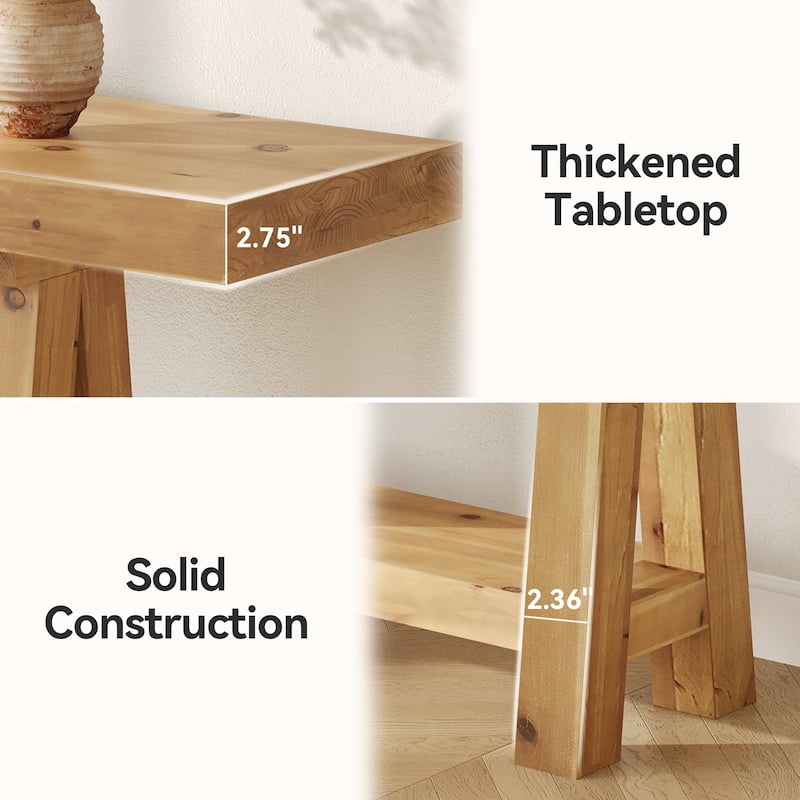 Solid Wood Console Table for Entryway, 70.87-Inch Long Sofa Table