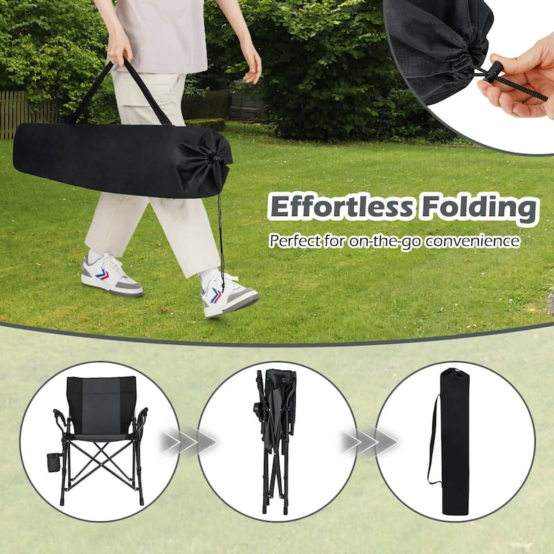 Costway 1/2 PCS Folding Camping Chair for Adults Portable Lawn Chair