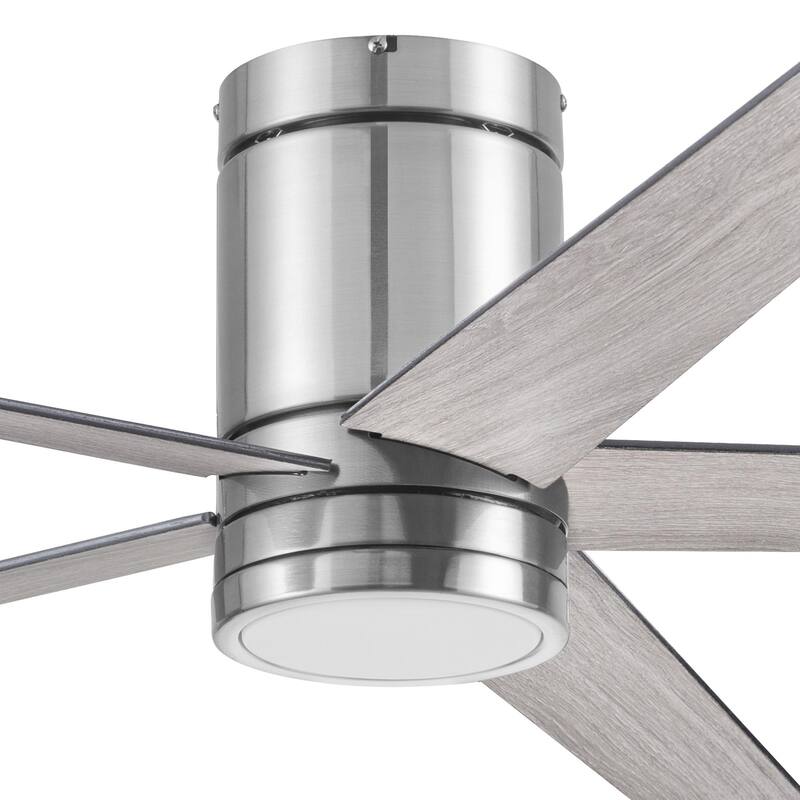 52" Honeywell Graceshire Contemporary Ceiling Fan with Color Changing LED Light, Remote Control, Flush Mount, Dual Finish Blades