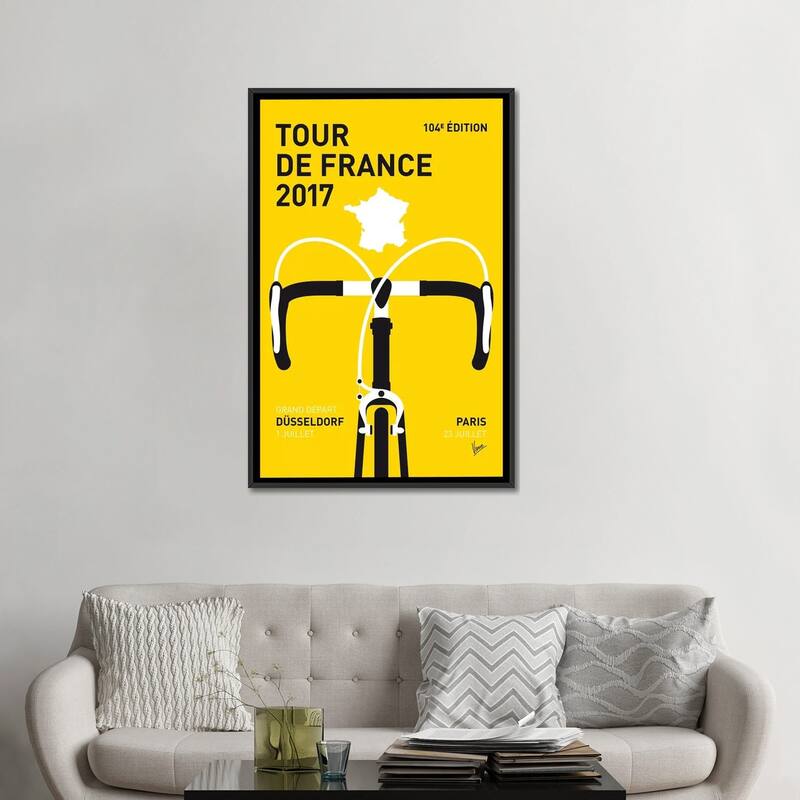 iCanvas "Tour de France 2017 Minimal Poster" by Chungkong Framed Canvas Print