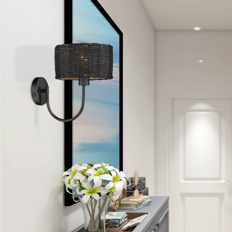 Golden Lighting Erma 1-light Wall Sconce in Matte Black