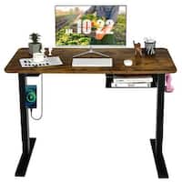 48-inch Electric Height Adjustable Standing Desk with Control Panel ...
