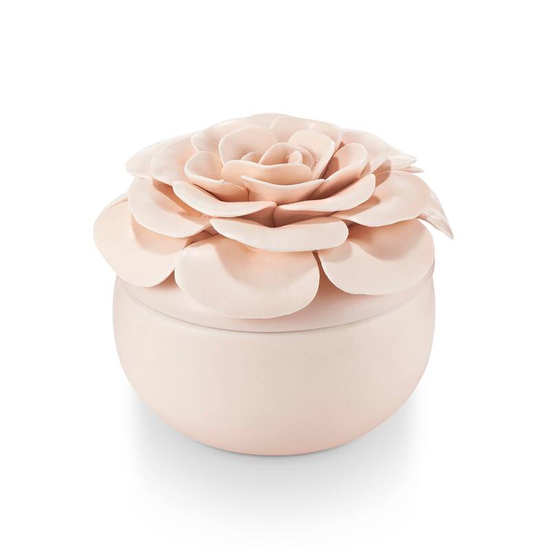 ILLUME Go Be Lovely Coconut Milk Mango Candle - Ceramic Flower