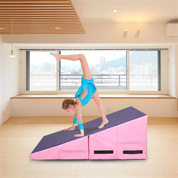 Pink and 2025 purple gymnastics mat