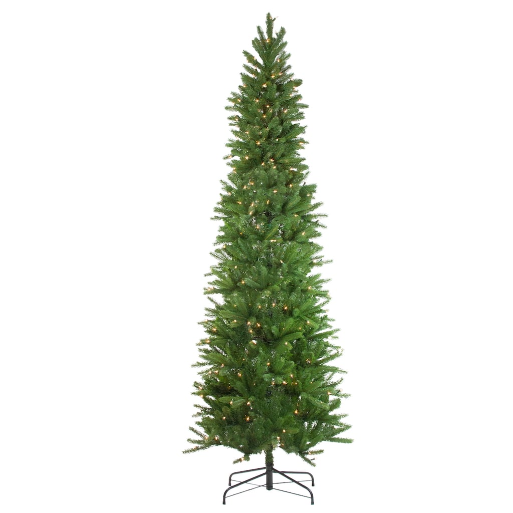 7.5' Pre-Lit Pencil Northwood Noble Fir Artificial Christmas Tree - Clear Lights.