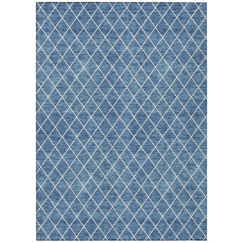 Machine Washable Indoor/ Outdoor Chantille Diamond Trellis Rug