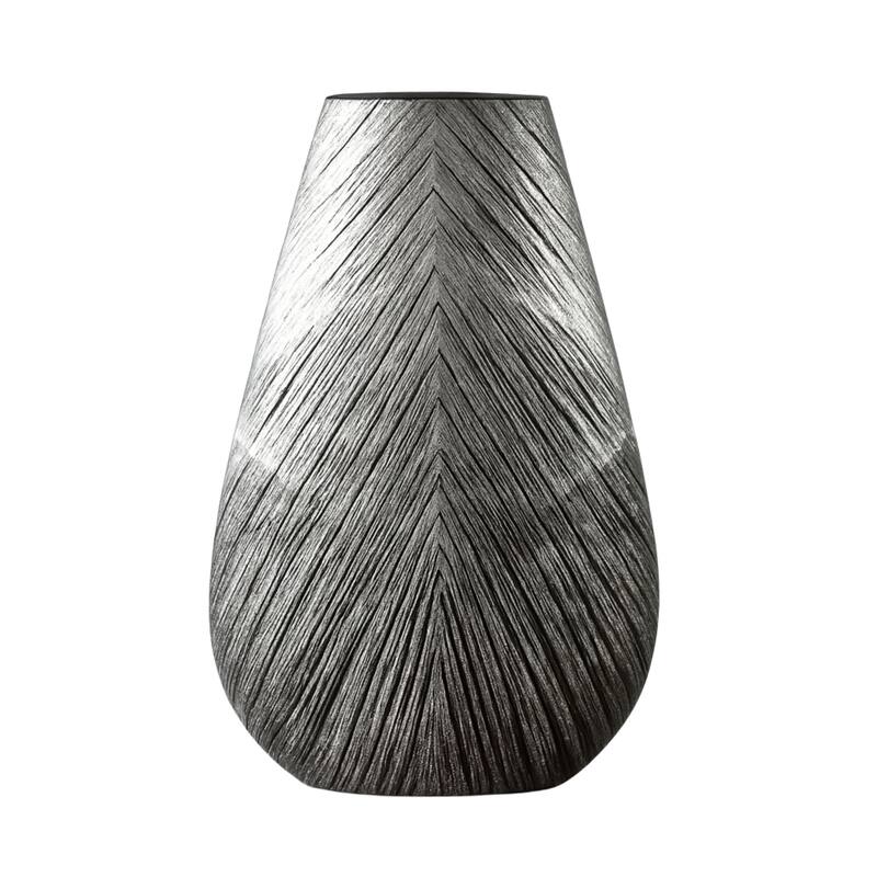 Aria Home Arrowhead Grey Textured Polyresin Vase for Modern Home Decor - Grey