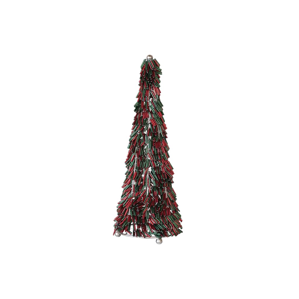 Metal and Glass Beaded Christmas Tree