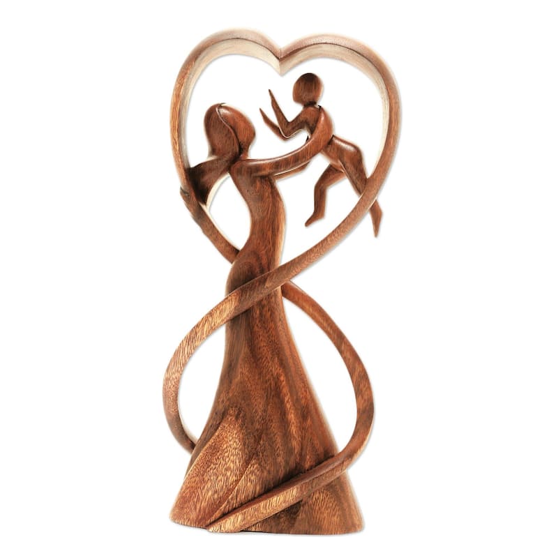Novica Handmade Reunion Wood Statuette - 11.5 H * 5.5 W