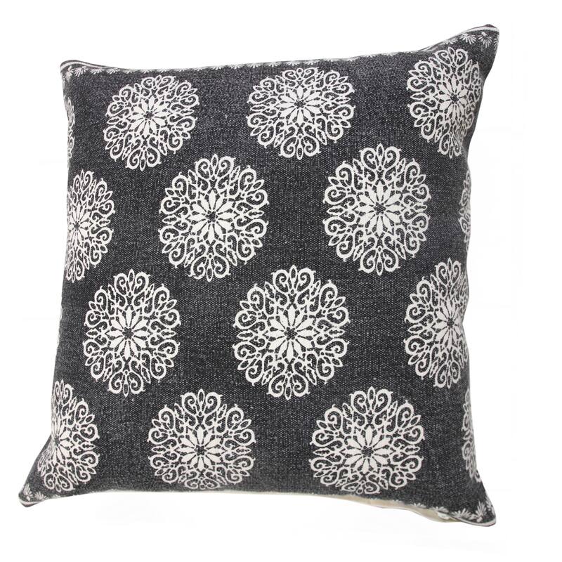Sevita Traditional Bordered Bohemian Floral Throw Pillow, Single or Set of 2