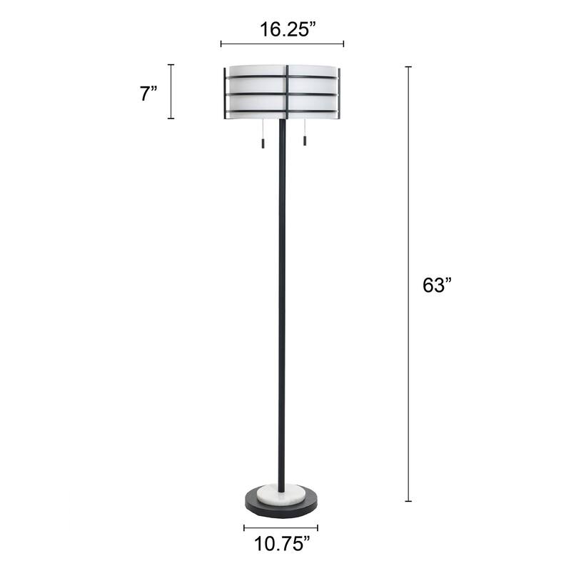 StyleCraft Royce Floor Lamp - Zammel - White Shade