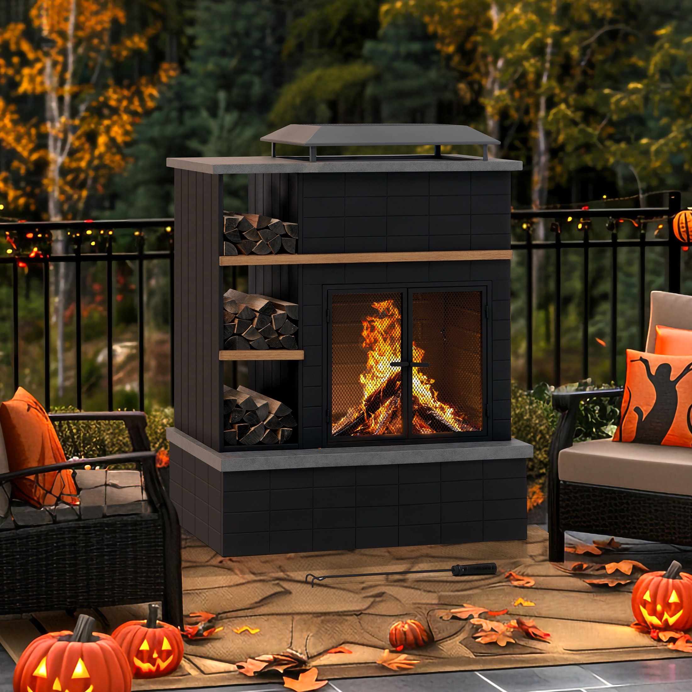 Outdoor-Fireplace-Wood-Burning