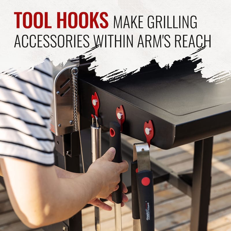 Royal Gourmet 4-Burner Portable Flat Top Gas Grill and Griddle Combo Grill with Folding Legs, Black & Silver