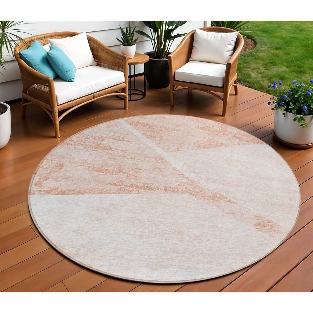 HomeRoots Abstract Transitional Rectangle Outdoor Rug