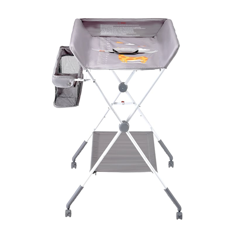 Oxford Fabric Kids Changing Table with Adjustable Height and Storage - 33.39 x 29.33 x (40.55-42.91) in