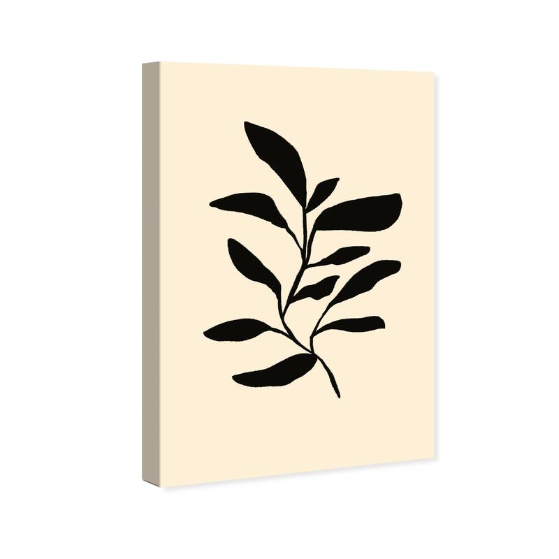 Wynwood Studio Canvas Floral and Botanical Growing Minimalist Black and Vanilla Modern & Contemporary Wall Art Canvas Print