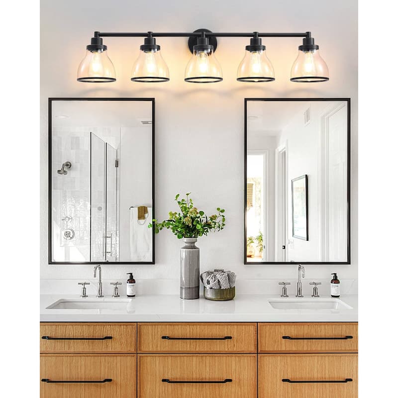 Hermosa Black 5-Light Bathroom Vanity Light