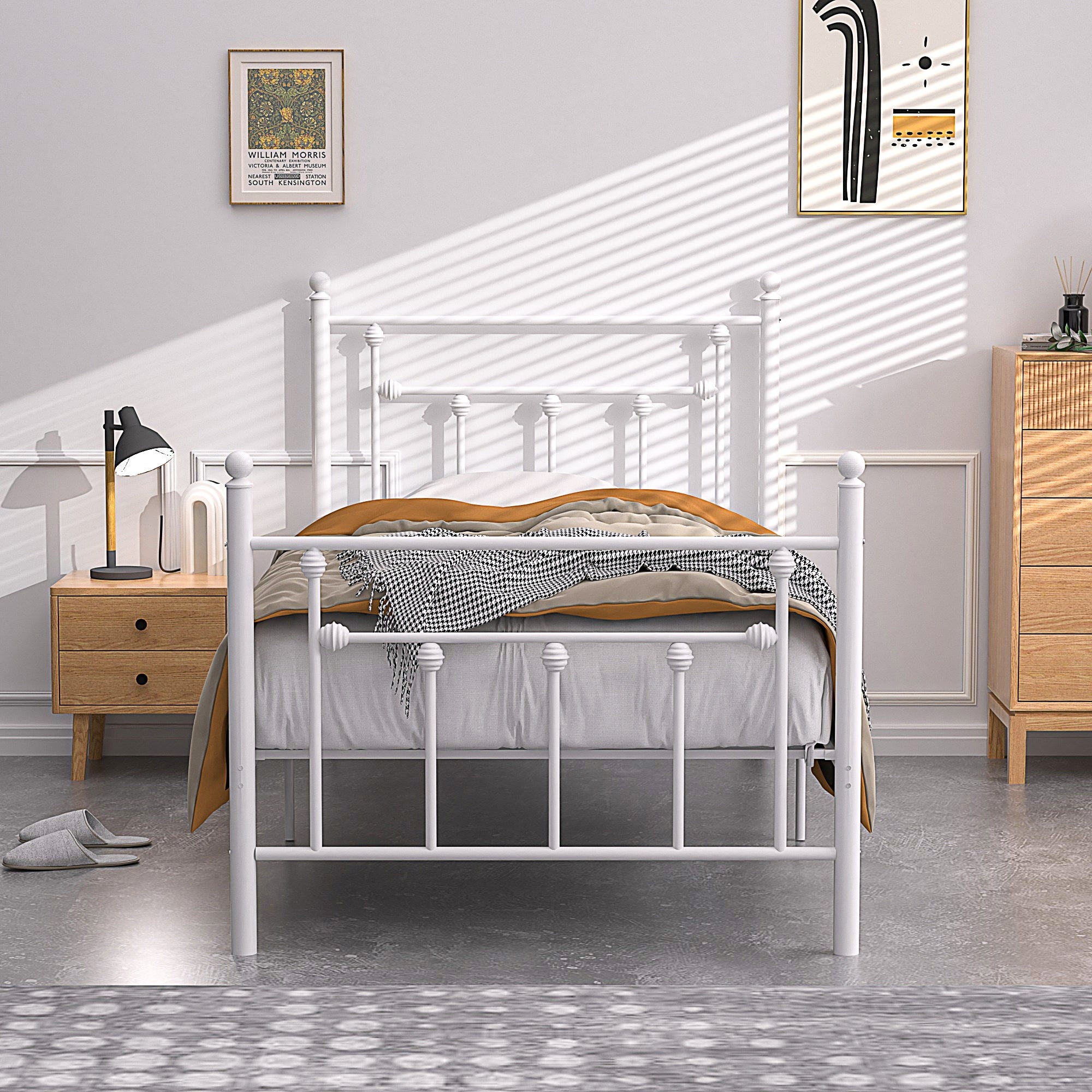 VECELO Platform Bed Frame with Headboard Twin Full Queen Size Bed