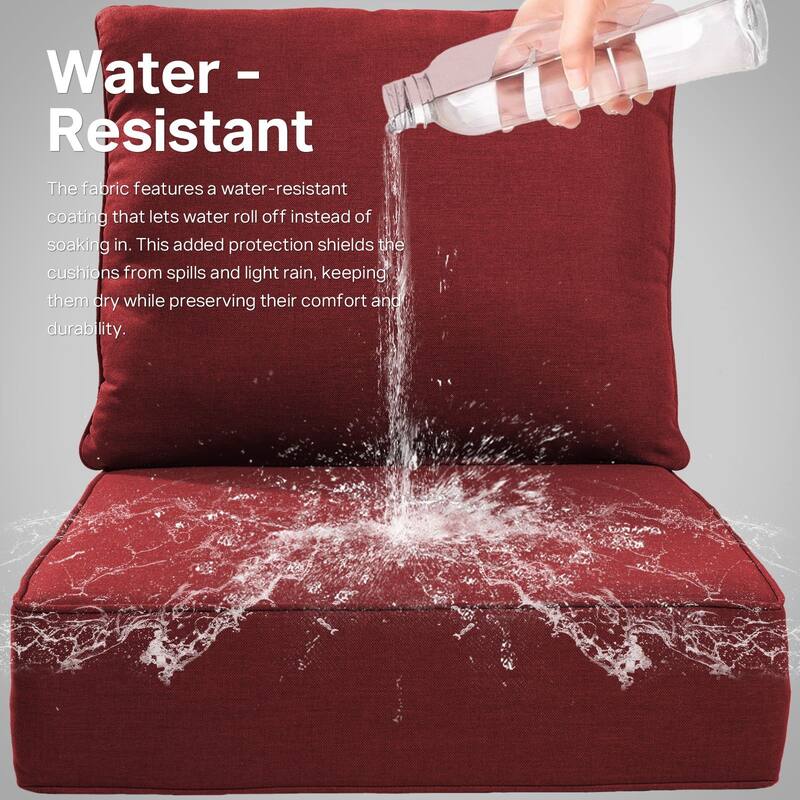 22" W x 24" D x 6" T Outdoor Lounge Chair Replacement Cushion Set Water and Fade Resistant