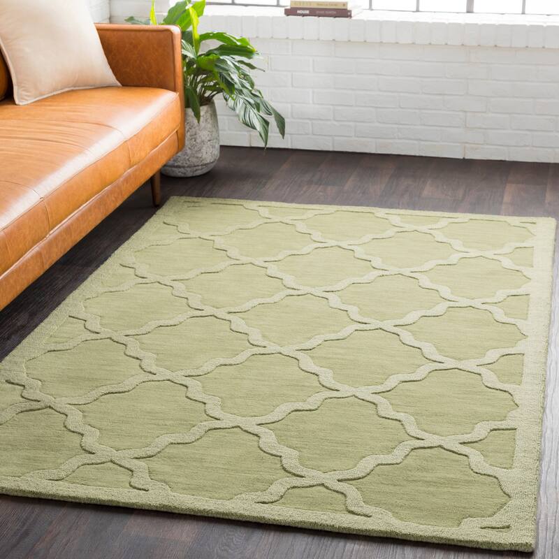 Hand-Tufted Amy Tone-on-Tone Lattice Wool Area Rug