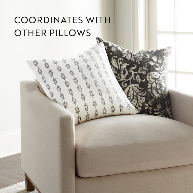 Elegant Patterns Cotton Decor Throw Pillow in Distressed Floral