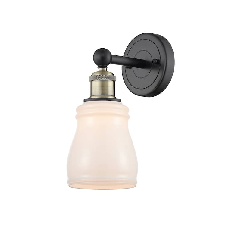 Innovations Lighting 616-1W-12-5 Ellery Sconce Ellery 12" Tall Wall - Black Antique Brass / White