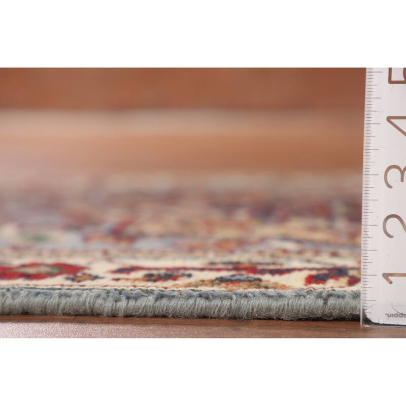 Geometric Blue Heriz Serapi Oriental Accent Rug Handmade Wool Carpet - 3'2" X 5'0"