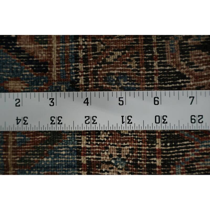 Hand Knotted Oriental 100% Wool Carpet Traditional Floral Navy Blue & Blues Hamedan Area Rug - 6' 6'' X 4' 5''