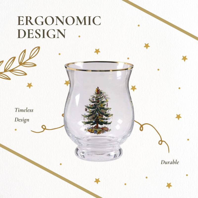 Spode Christmas Tree Hurricane Lamp - 6.5 in