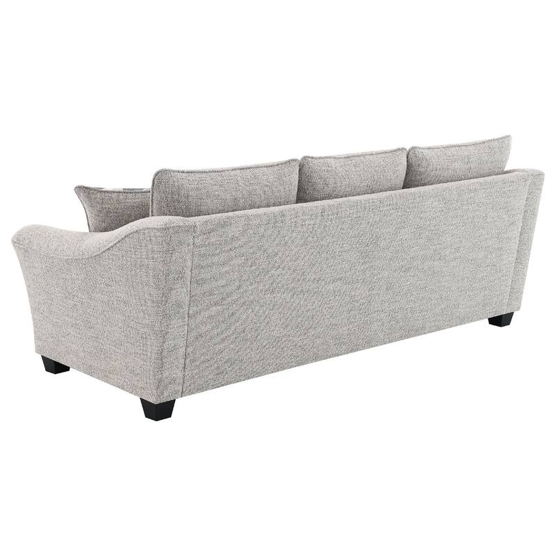 Kito 2pc Living Room Sofa Set, Modern Sloped Arms, Light Gray Boucle